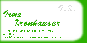 irma kronhauser business card